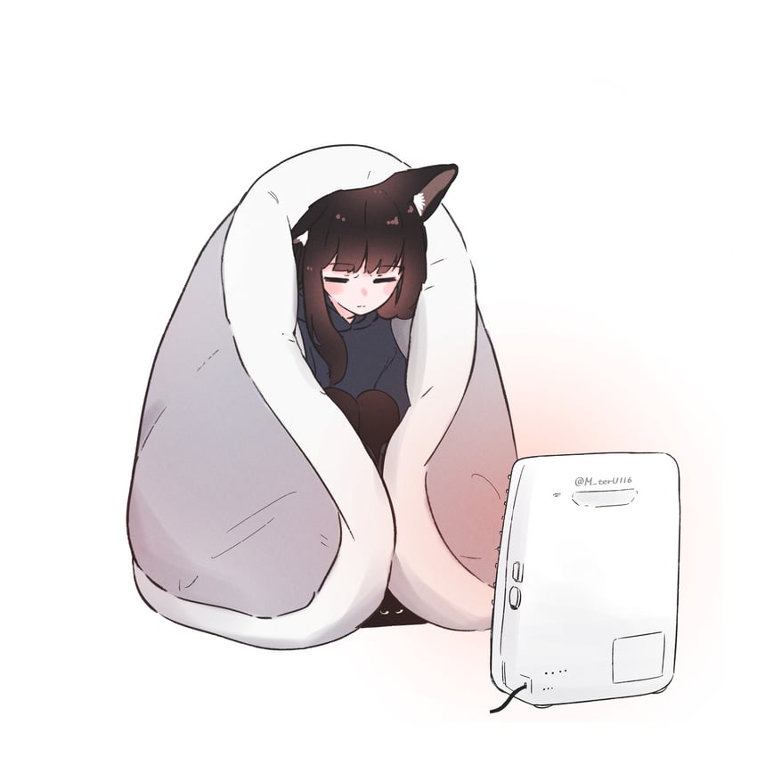 我家的黑猫女孩、小黑 (我家的黑猫女孩) 1名女孩 兽耳毛 兽耳 黑发 齐刘海