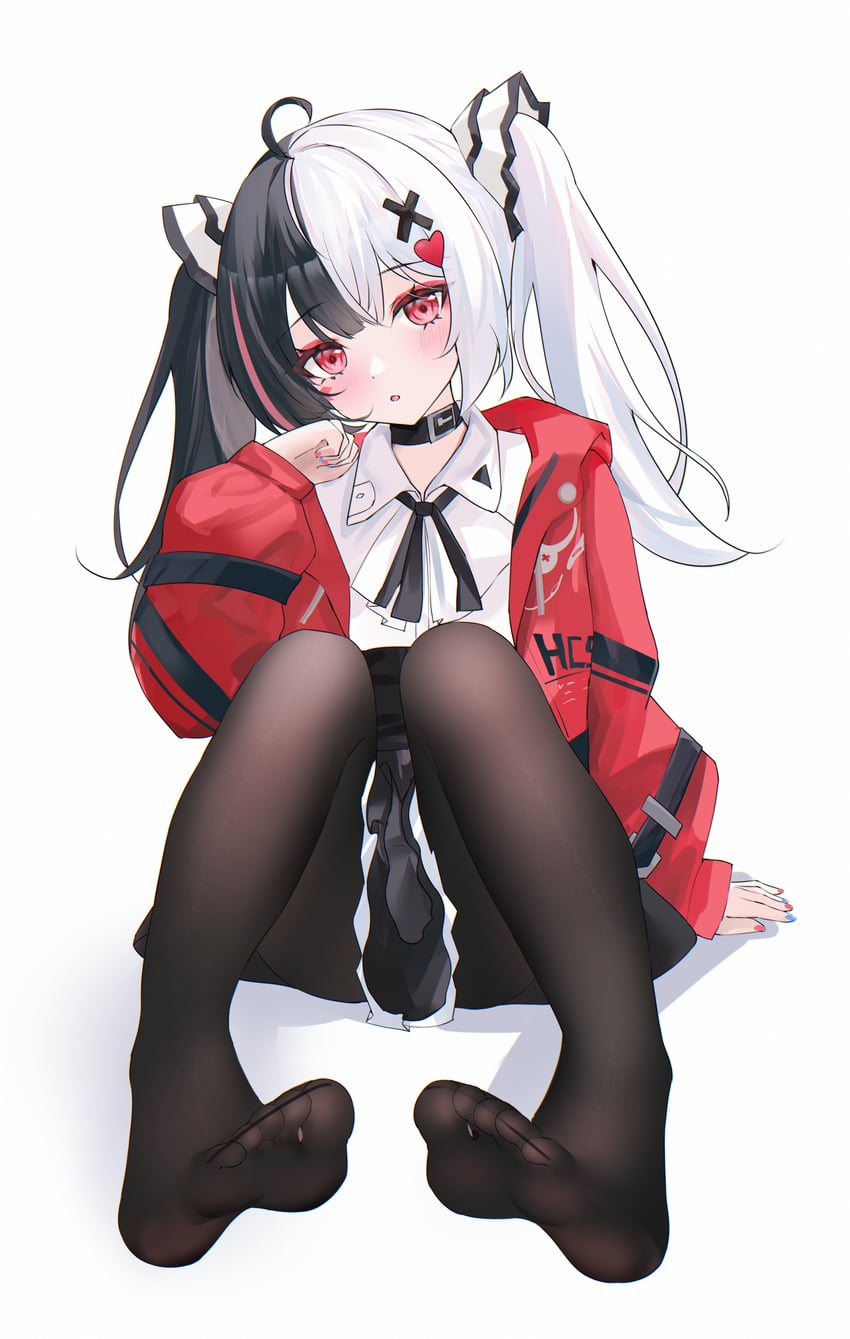 从虚无到永恒、KAITO (安魂曲) (Vocaloid)、KAITO 1名女孩 黑色项圈 黑发 黑色裙子 脸红