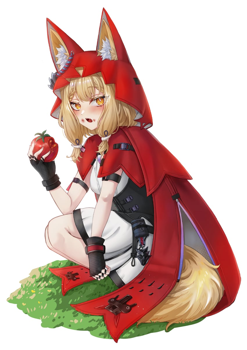 明日方舟、明日方舟：终末地、罗斯 (明日方舟) 1名女孩 兽耳毛 兽耳 黑色手套 金发