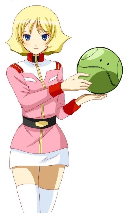 高达、机动战士高达、哈罗 1名女孩 腰带 黑色皮带 金发 蓝眼