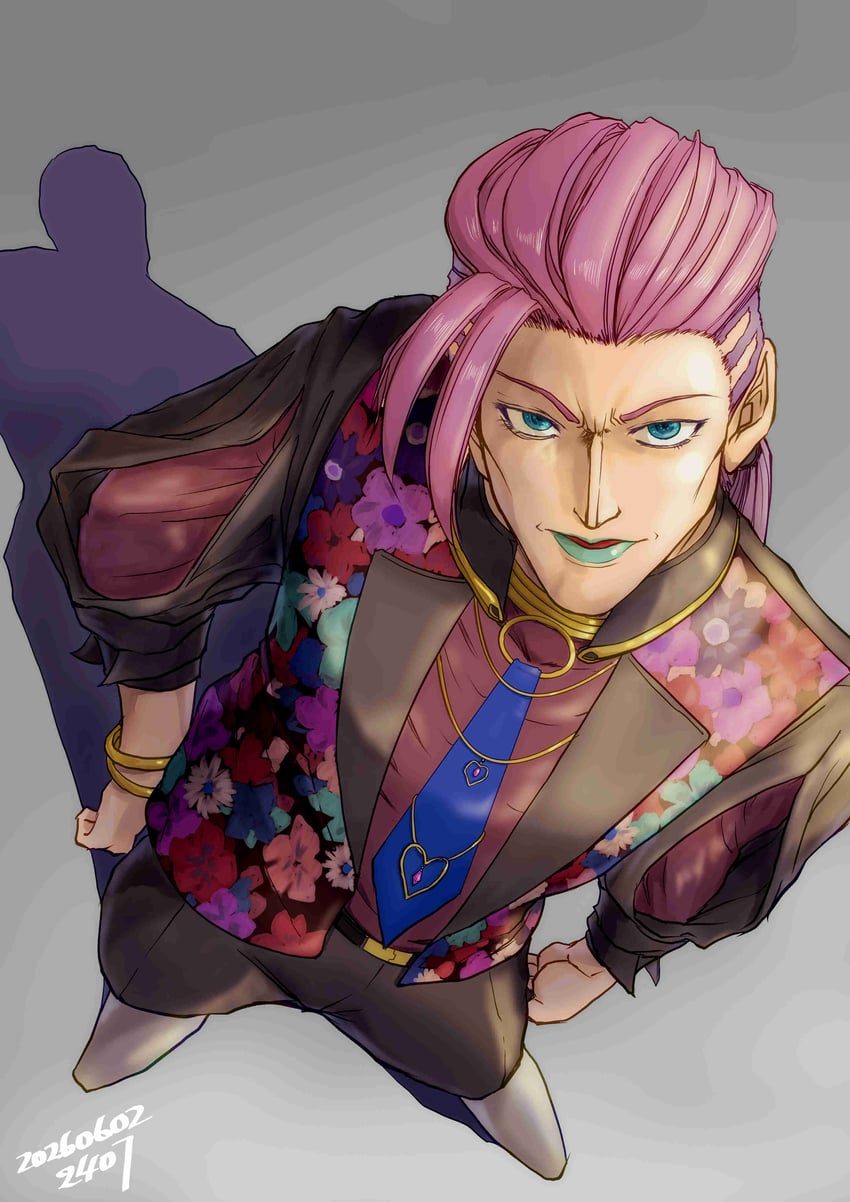 Fate/Grand Order、Fate系列、斯堪的纳维亚·佩佩隆奇诺 1名男孩 蓝眼 花卉印花 俯视 全身