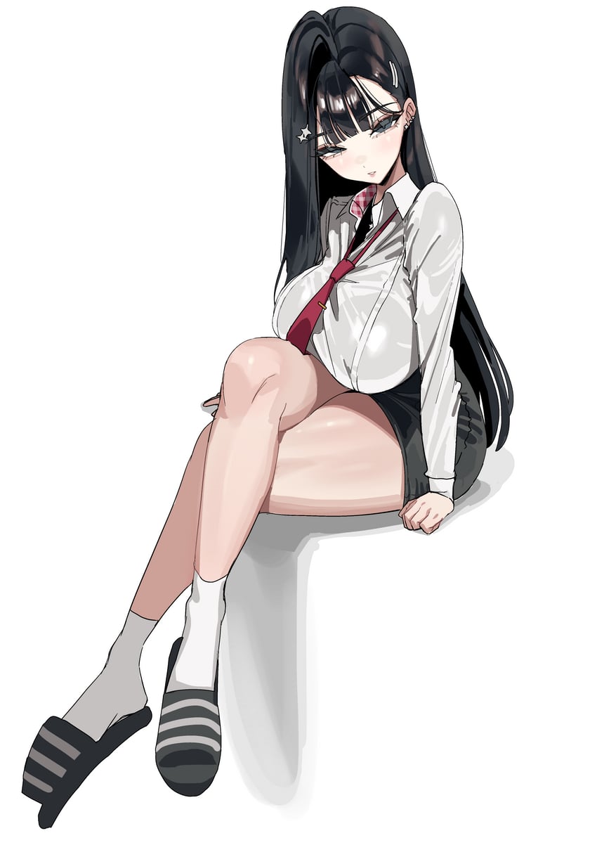 原创 1名女孩 黑瞳 黑发 齐刘海 乳房
