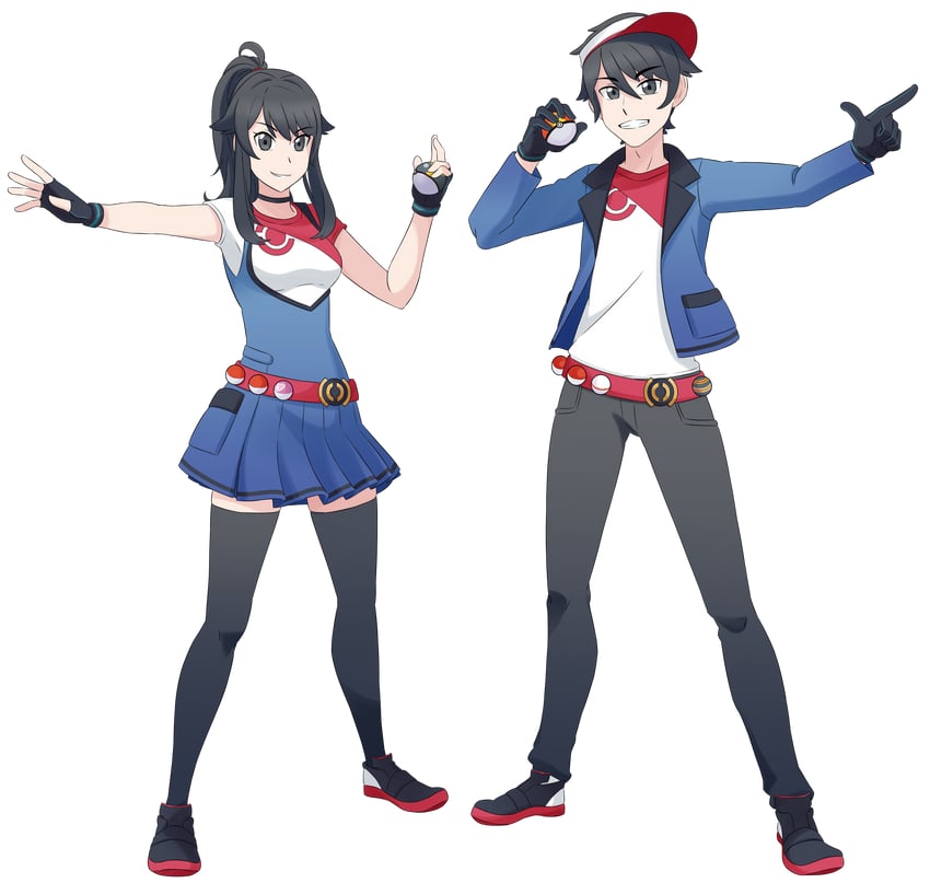 宝可梦、病娇模拟器、绫野爱绪 1名男孩 1名女孩 2019年 替换服装 黑色手套