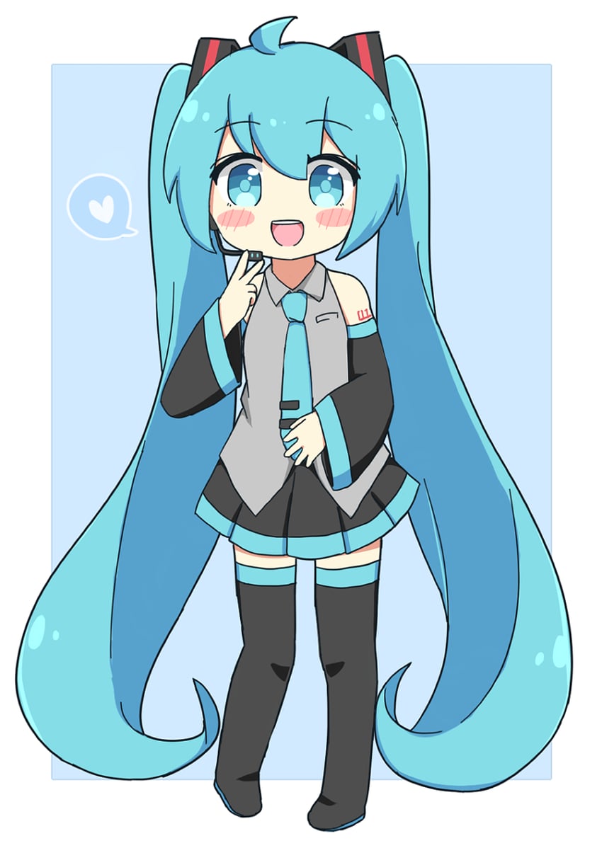 VOCALOID、初音未来 1名女孩 :D 呆毛 露肩 黑色靴子