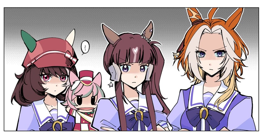 赛马娘、幸运丁香 (赛马娘)、洛林进行曲 (赛马娘) ... 3人女子 呆毛 生气 兽耳