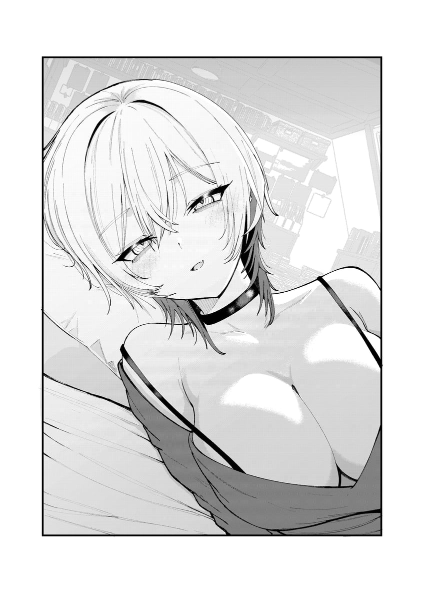 原创 1名女孩 边框 内衣肩带 乳房 项圈