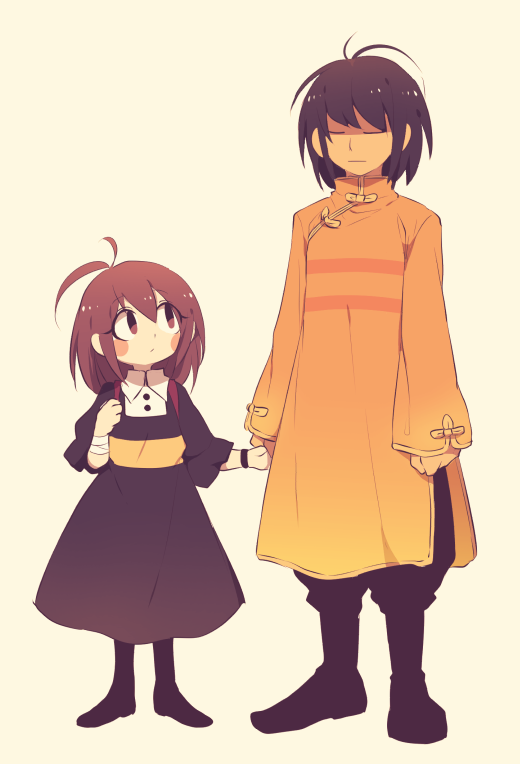 传说之下、Undertale/Deltarune、恰拉 (Undertale) 其他两人 呆滞脸 年龄增长 替换服装 平行宇宙