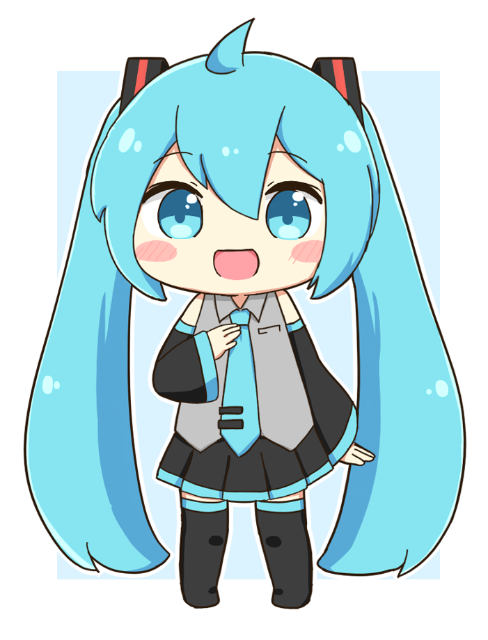 VOCALOID、初音未来 1名女孩 :D 呆毛 露肩 黑色靴子