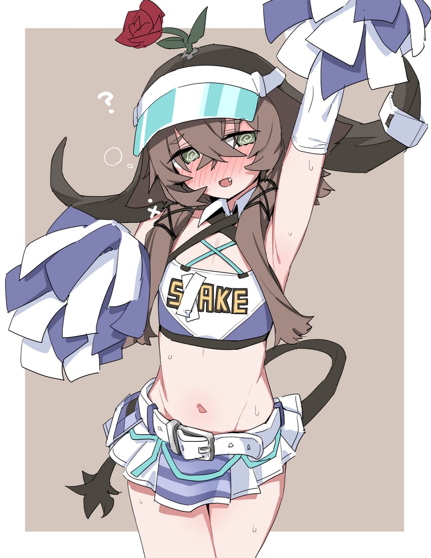 明日方舟、帕拉斯 (明日方舟) 1名女孩 @_@ 替代乳量 (变小) 替换服装 兽耳