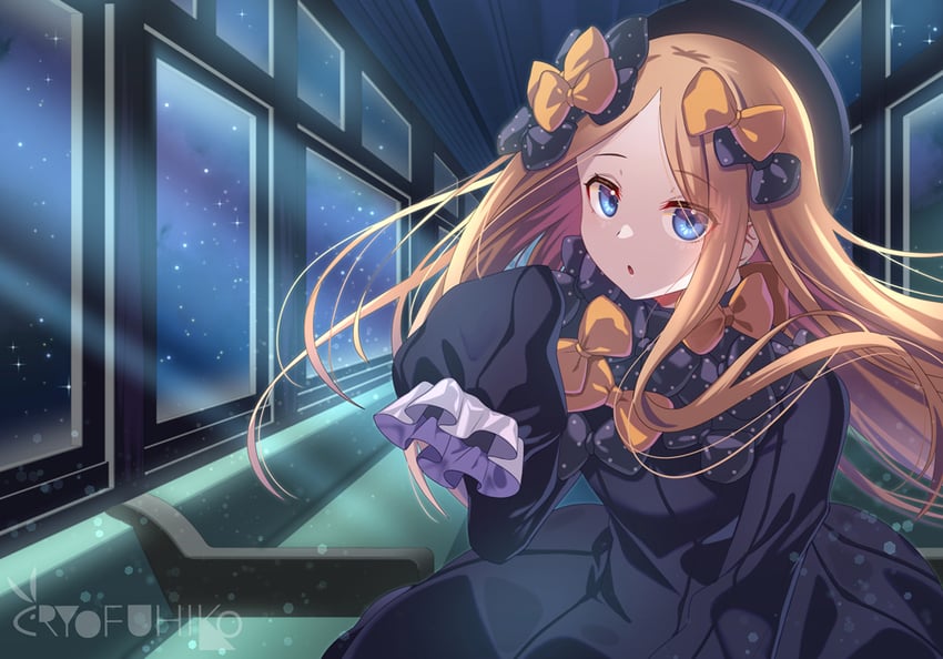 Fate/Grand Order、Fate系列、阿比盖尔·威廉姆斯 1名女孩 黑色蝴蝶结 黑色连衣裙 黑帽子 金发
