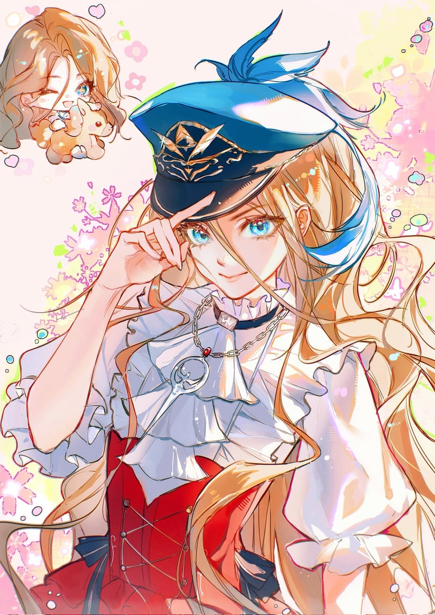 无期迷途、奥古斯都 (无期迷途) 1名女孩 整理衣服 整理头饰 幼化 Q版