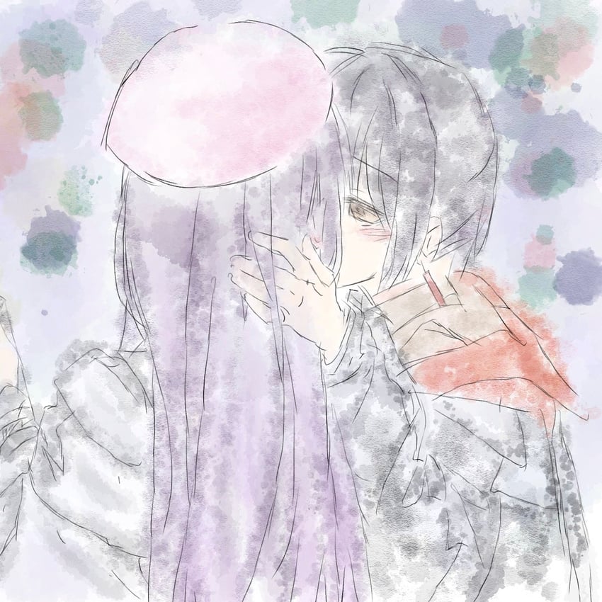 神稻牡丹：醉态如百合之花、张君兰、郡上奏 2名女孩 黑发 脸红 棕眼睛 耳环