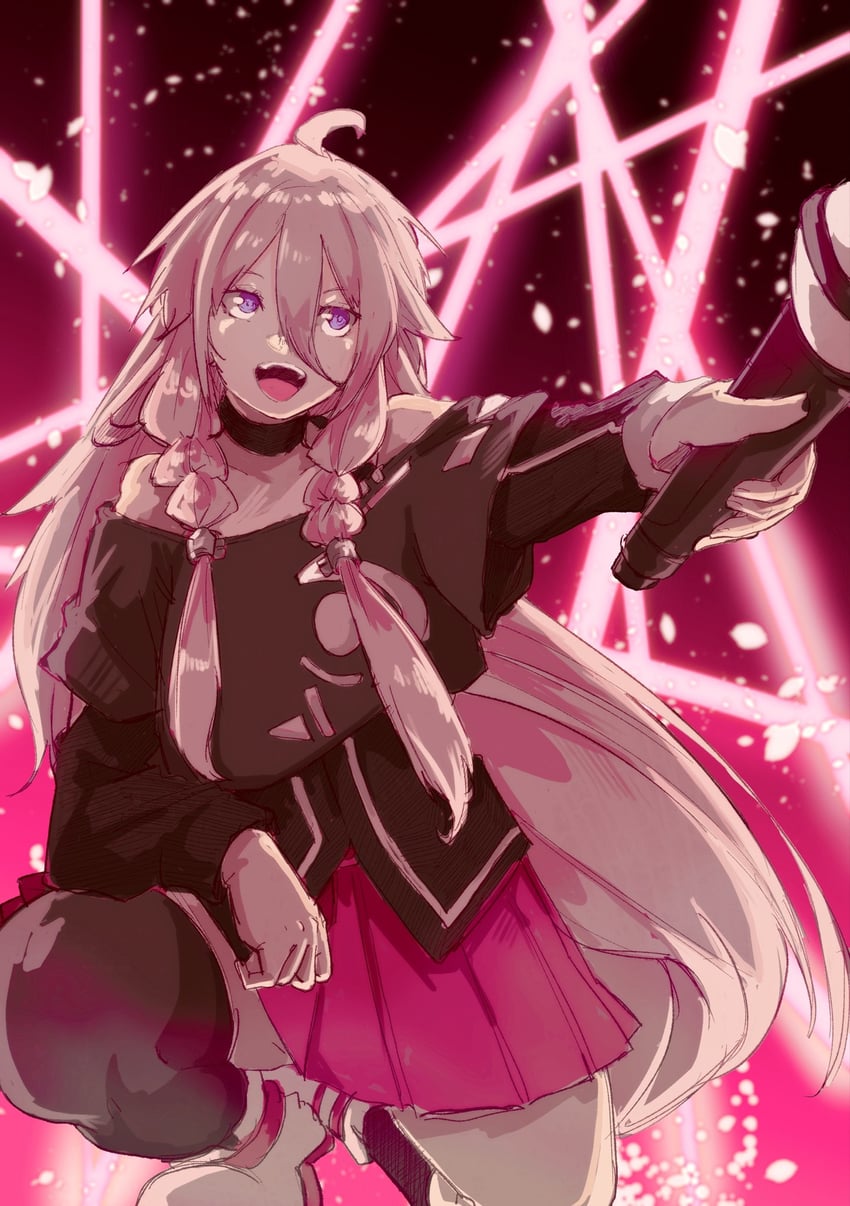 VOCALOID、IA 1名女孩 :D 呆毛 黑衬衫 金发