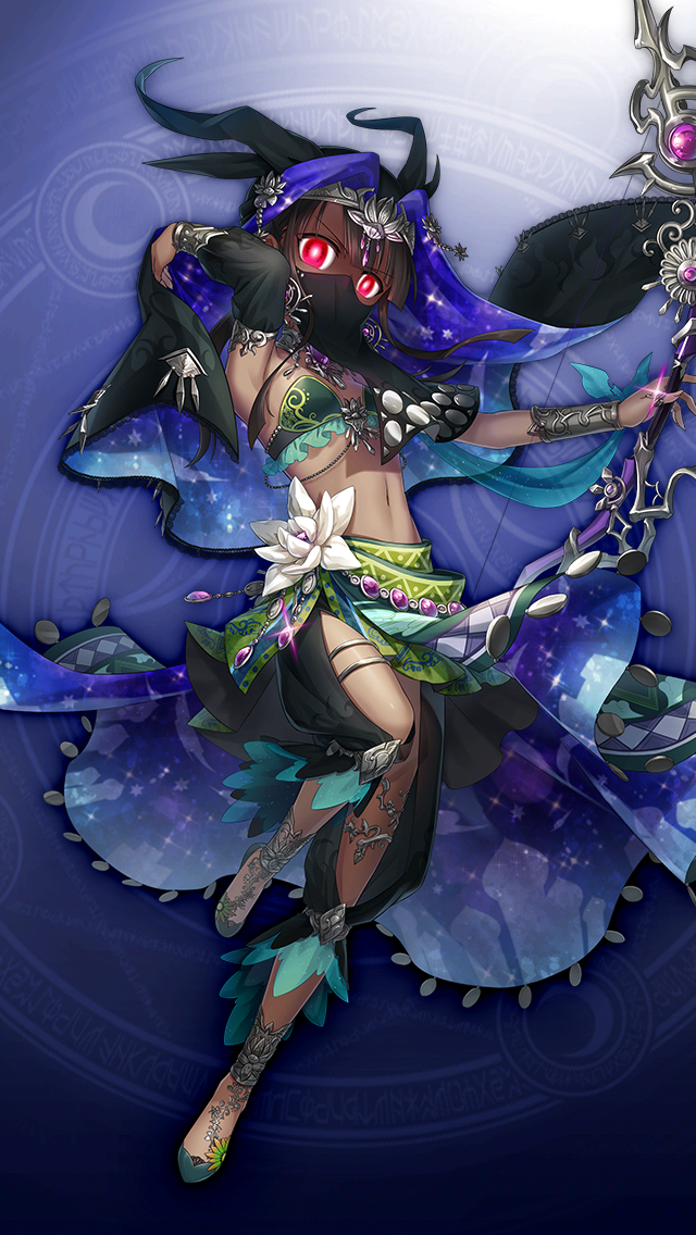 格林笔记、chaos dunyazad (grimms notes) 1名女孩 脚链 阿拉伯服饰 腋下 蓝色背景