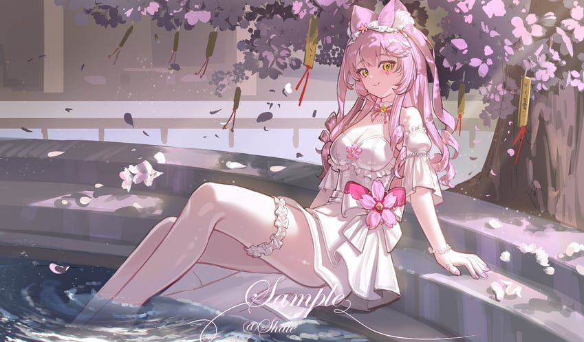 原创 1名女孩 兽耳毛 兽耳 露肩 乳房