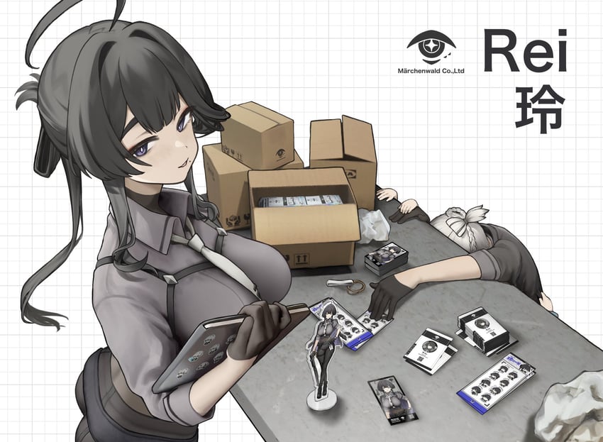 原创、Tell (VRChat) 2名女孩 呆毛 黑瞳 黑色手套 黑发
