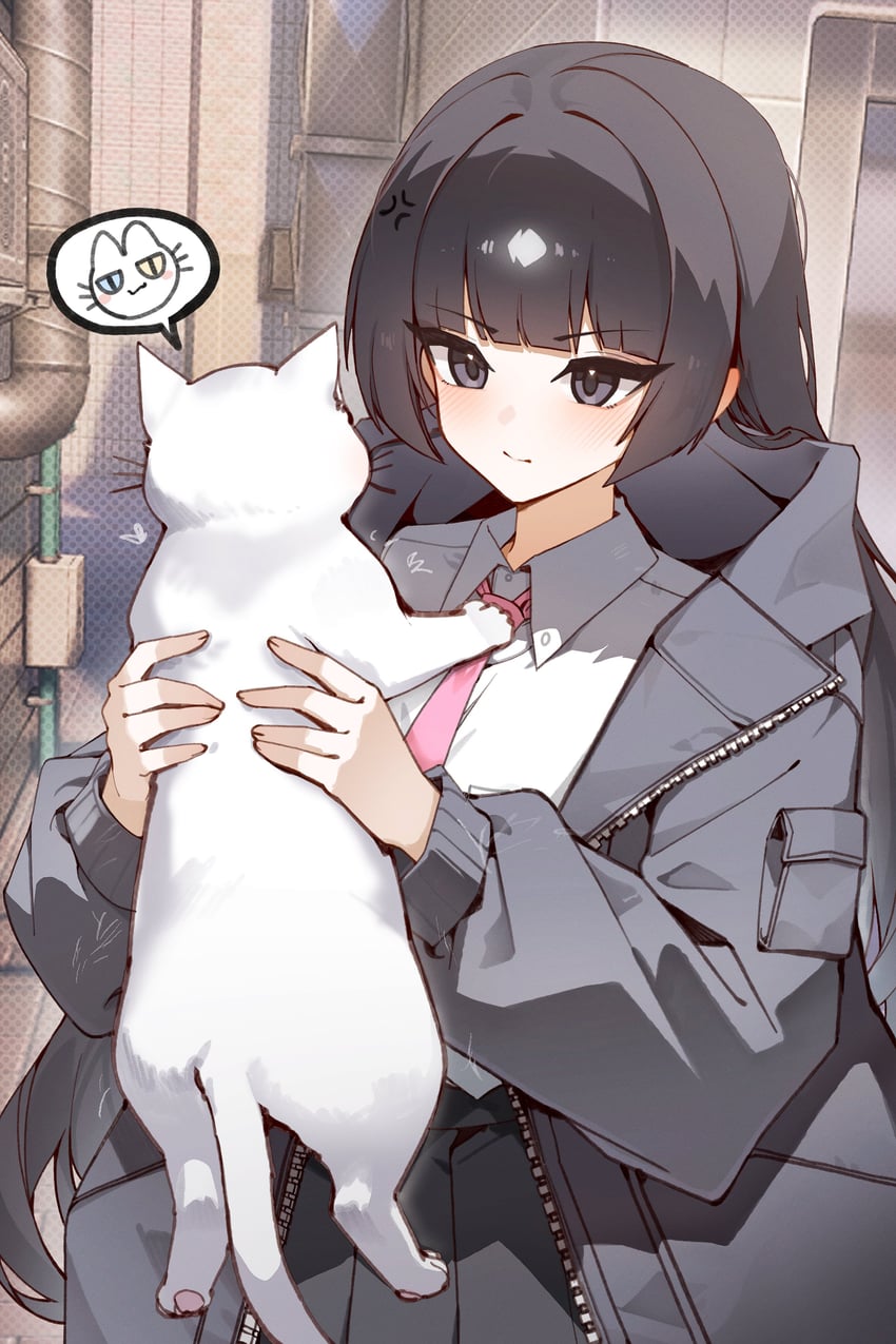 原创 动物 黑瞳 黑发 黑色夹克 黑衬衫