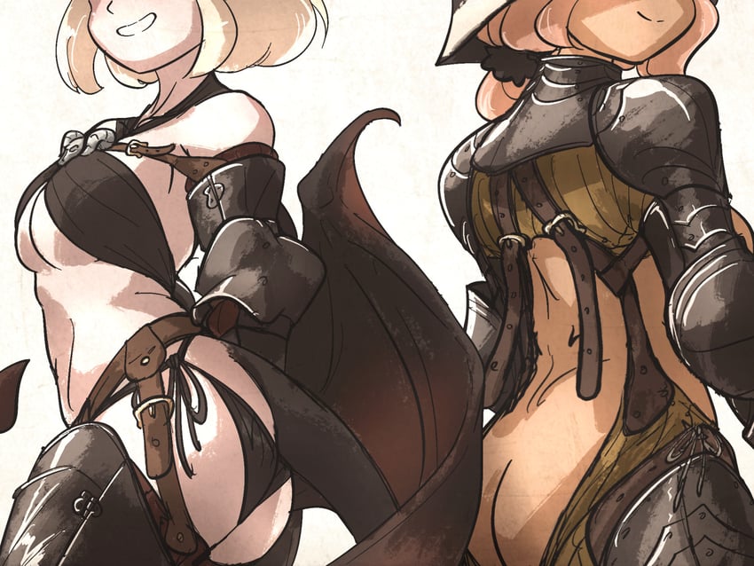 原创、clinye (ironlily)、乌木 (ironlily) 2名女孩 铠甲 屁股 金发 乳房