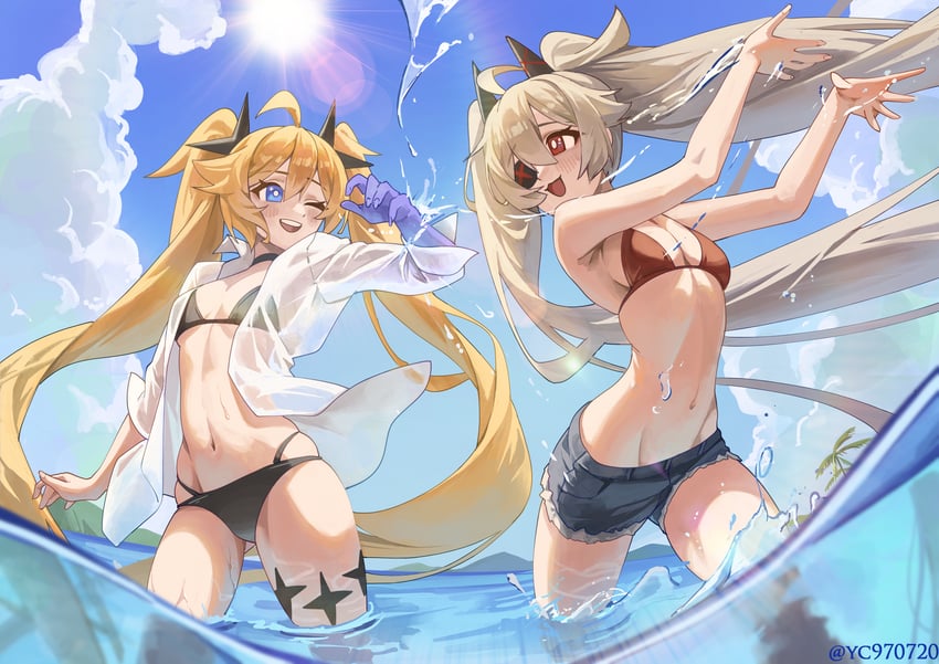 DJMAX、DJMAX Respect、Clear (DJMAX) 2名女孩 :D 呆毛 比基尼 黑色比基尼