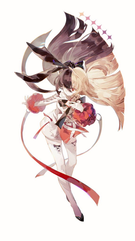 韵律源点 Arcaea、玛雅 (Arcaea) 黑色蝴蝶结 黑瞳 黑发 金发 蝴蝶结
