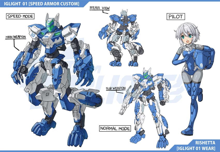 30分钟任务、30分钟姐妹、eexm-40 iglight 01 1名女孩 水色瞳 蓝色头盔 爪 (武器) 遮盖肚脐