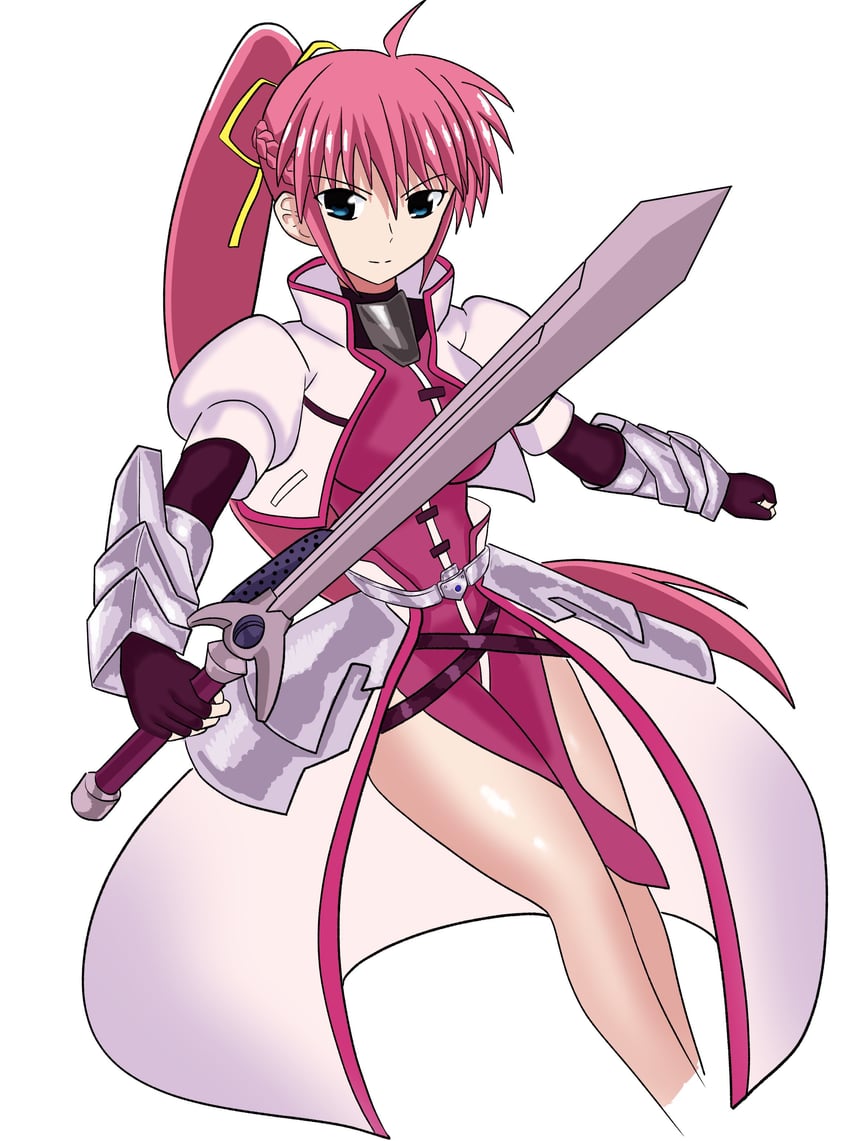 魔法少女奈叶、魔法少女奈叶StrikerS、烈焰魔剑 (奈叶) 1名女孩 呆毛 黑色手套 波波头 辫子