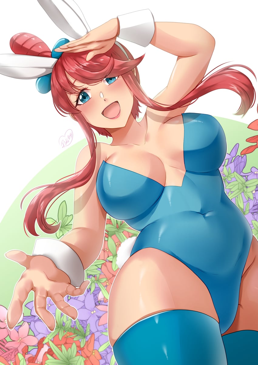 宝可梦、宝可梦 黑/白、风露(宝可梦) 1名女孩 :D 替换服装 兽耳 举手
