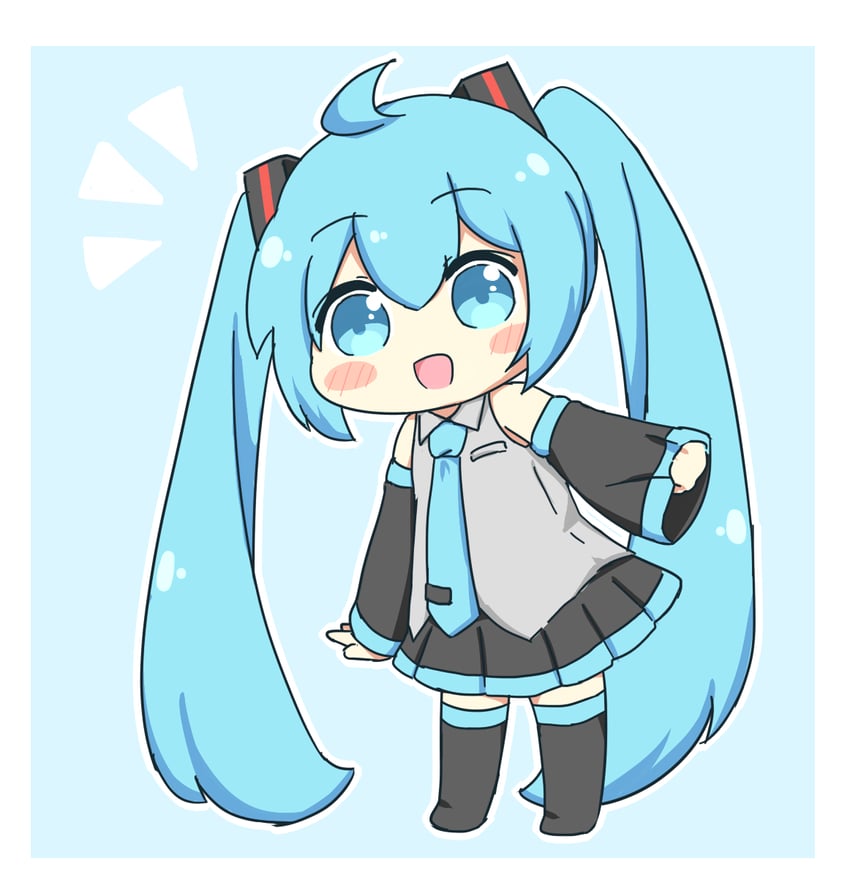 VOCALOID、初音未来 1名女孩 :D 呆毛 露肩 黑色靴子