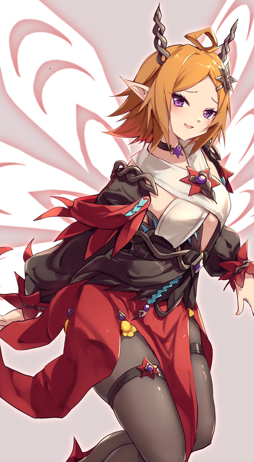 游戏王、elfnote lucina 1名女孩 腋下 黑色项圈 黑色连裤袜 黑色过膝袜