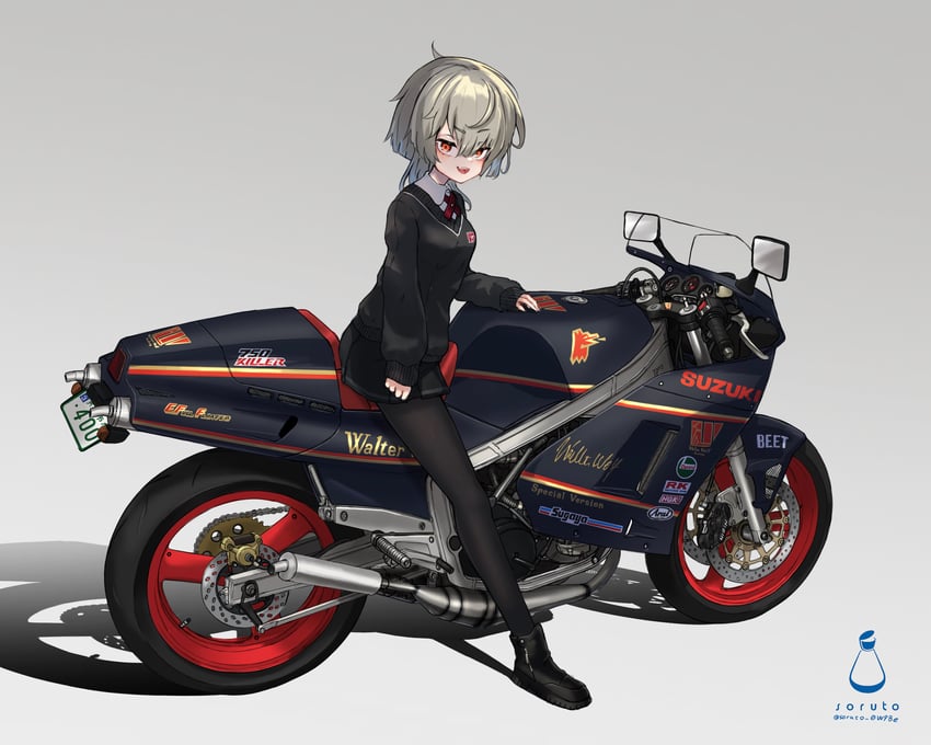 原创 1名女孩 :D 黑色靴子 黑色连裤袜 黑色裙子