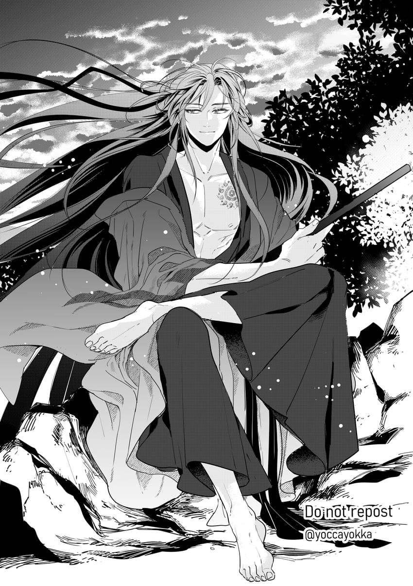魔道祖师、魏无羡、魏无羡 (夷陵老祖) 1名男孩 裸露胸肌 赤脚 美少年 被烙印的