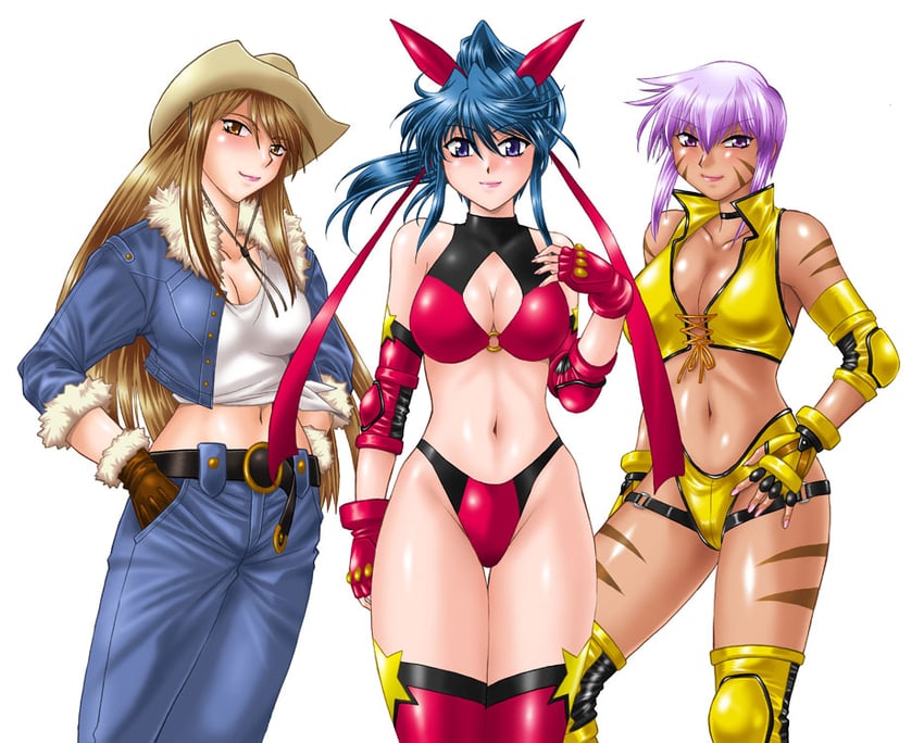 ring x mama、justice asuka 黑发 蝴蝶结 胸部镂空 服装镂空 牛仔帽