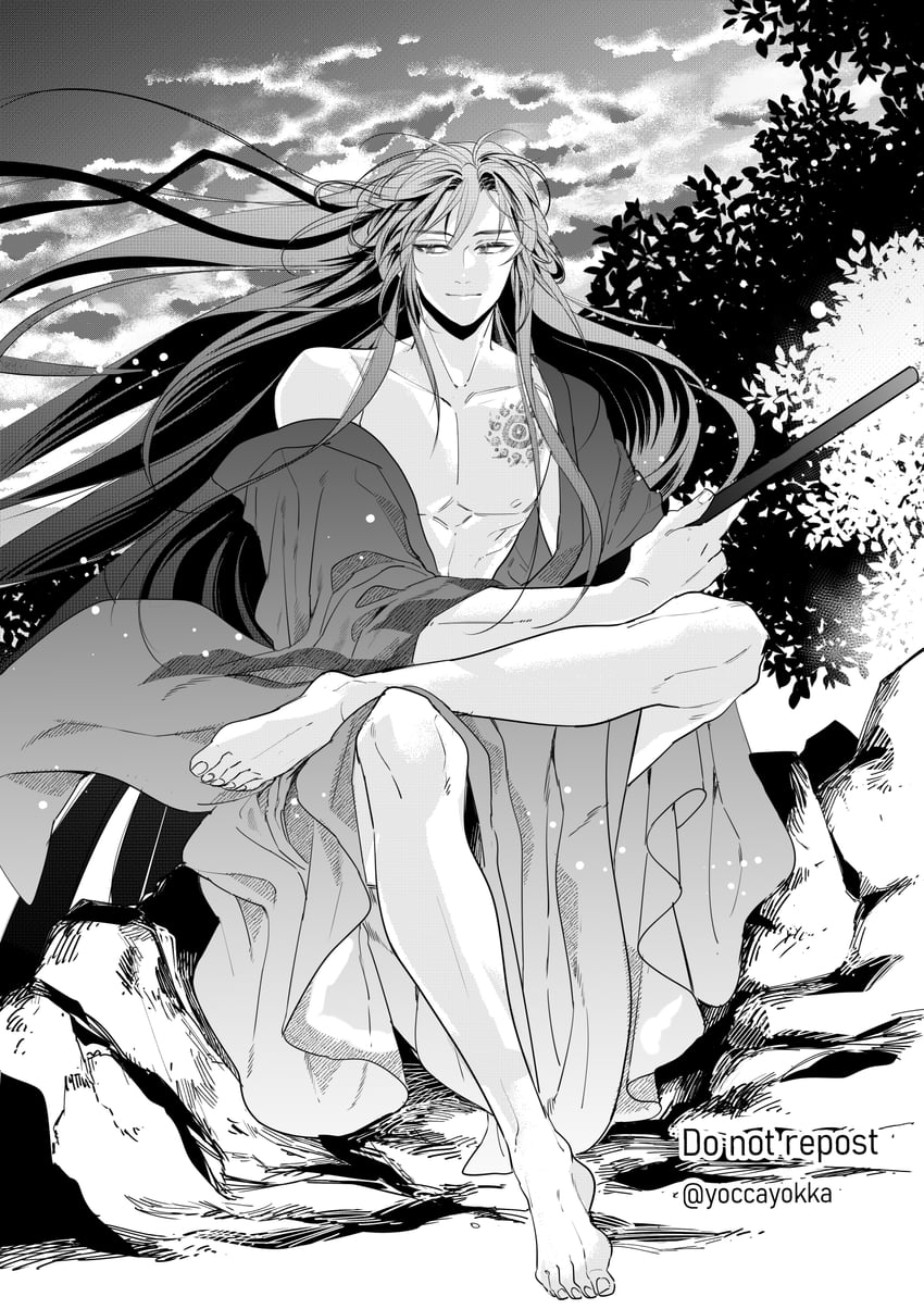 魔道祖师、魏无羡、魏无羡 (夷陵老祖) 1名男孩 裸露胸肌 赤脚 美少年 被烙印的