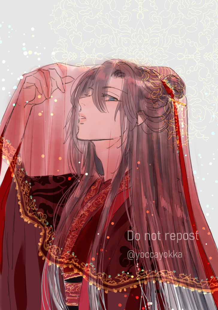 魔道祖师、魏无羡 1名男孩 替换服装 不同发型 蓝眼 模糊