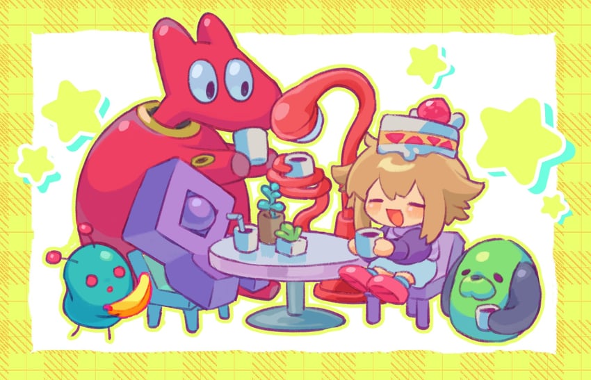梦2记、宇老月 1名女孩 :D 蓝裙子 腮红贴纸 边框