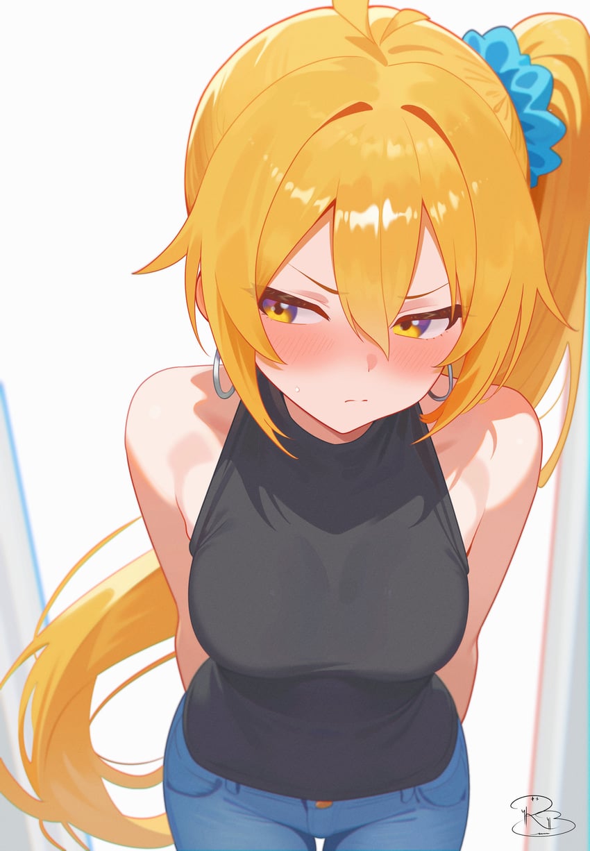 VOCALOID、亚北音留 呆毛 金发 长发 多名女孩 衬衫