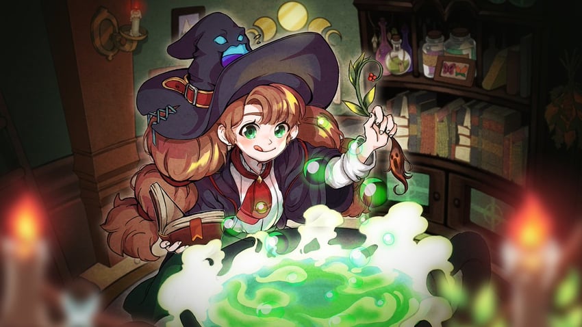 little witch in the woods、ellie blueriver 1名女孩 阿斯科特领巾 黑色长袍 书 书签
