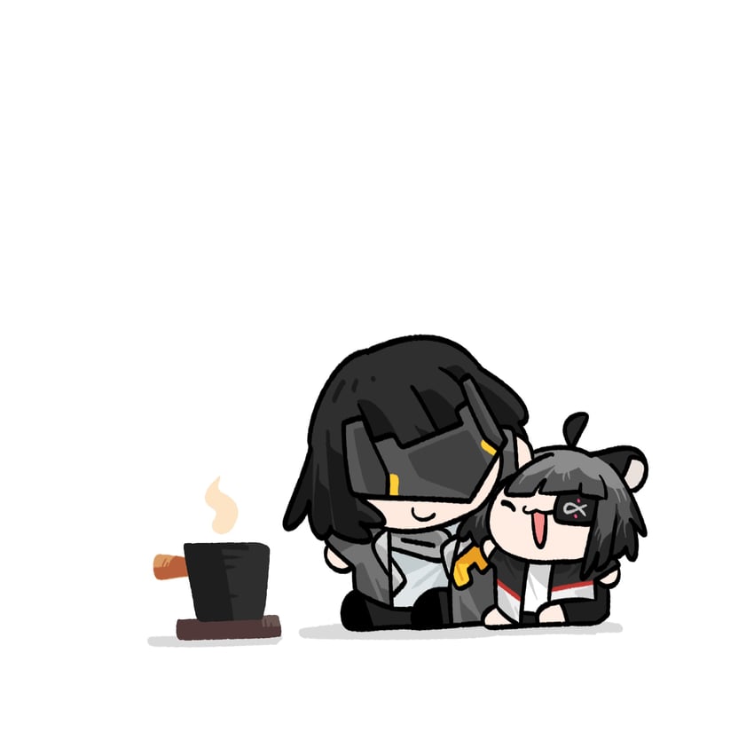 明日方舟、明日方舟：终末地、管理员 (明日方舟) 2名女孩 兽耳 黑发 Q版 锅