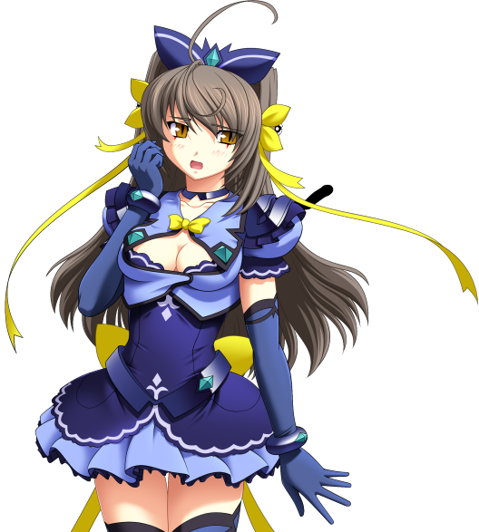 魔法战士 (系列)、魔法战士雷姆缇雅骑士、dark theta 1名女孩 2000年代风格 呆毛 蓝色手套 蓝色过膝袜