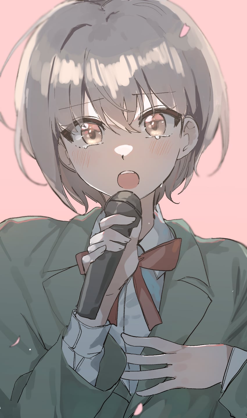 BanG Dream!、Bang Dream! It's MyGO!!!!!、高松灯 1名女孩 棕眼睛 有领衬衫 哭泣 睁眼哭泣