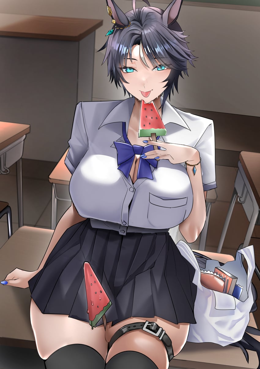 赛马娘、富士奇迹 (赛马娘) 1名女孩 呆毛 替换服装 包 腰带