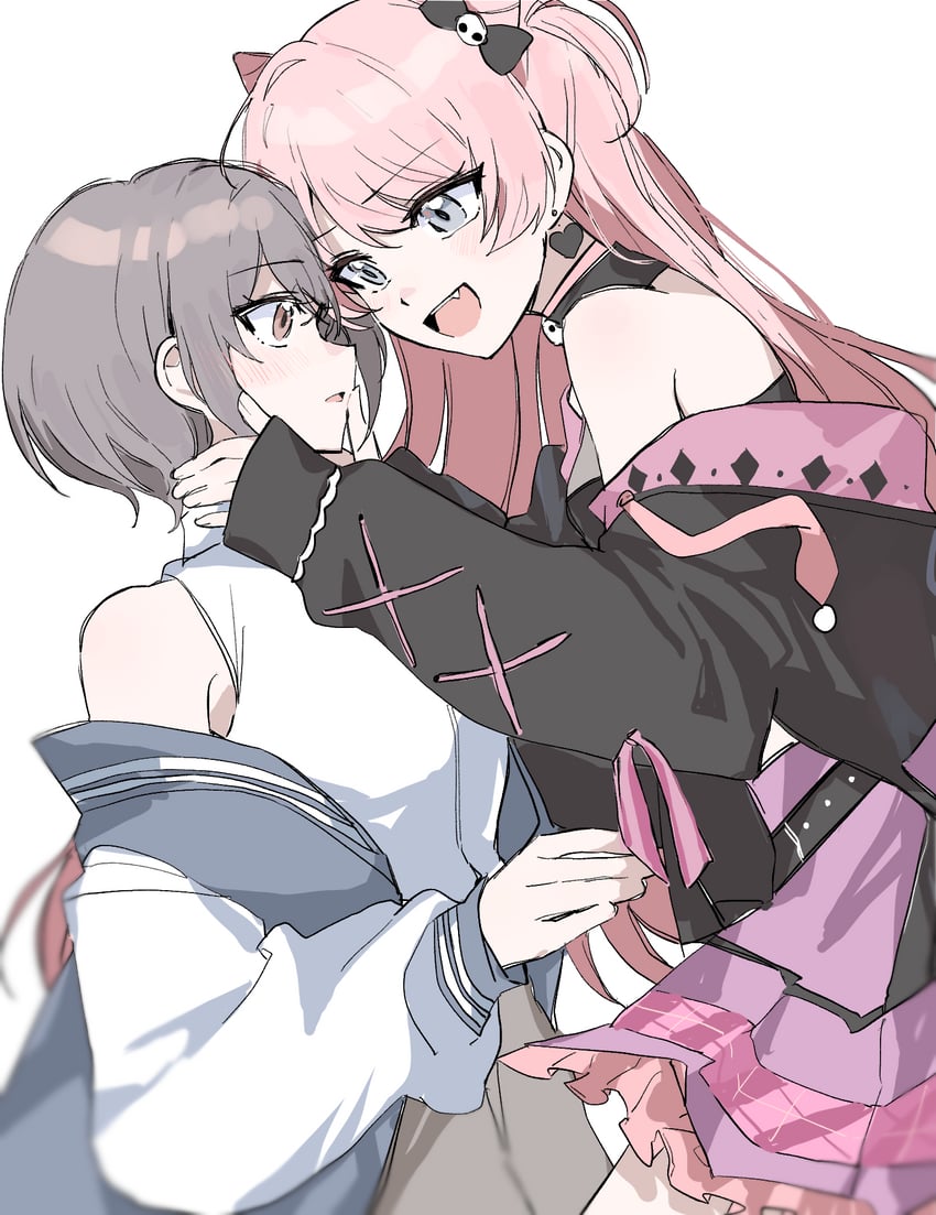 BanG Dream!、Bang Dream! It's MyGO!!!!!、三丽鸥 2名女孩 黑色夹克 蓝色夹克 棕眼睛 耳环