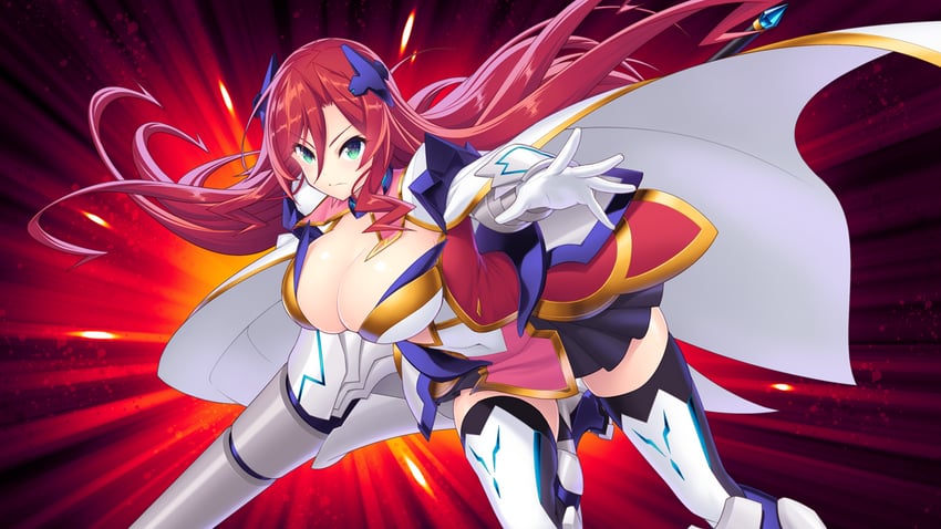shinsou kenki arch saver、arch clover、sephilia grandeel 1名女孩 铠甲 黑色裙子 靴子 乳房