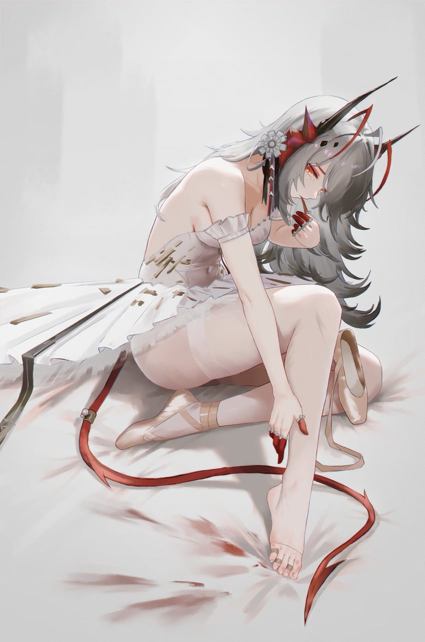 明日方舟、W (明日方舟)、W (芭蕾舞者) (明日方舟) 1名女孩 替换服装 呆毛 芭蕾舞者 芭蕾