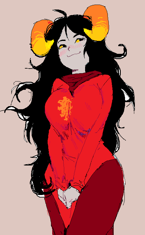 家园卫士 (Homestuck)、阿拉迪亚·梅吉多 1名女孩 猫脸笑 呆毛 头巾 颈部头巾