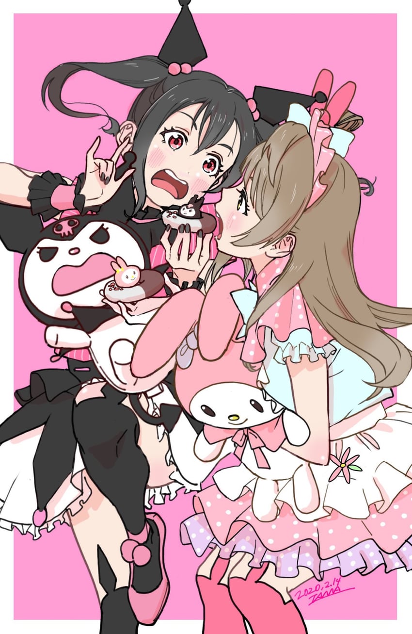 Love Live!、Love Live! 学园偶像祭、库洛米 2名女孩 脸红 角色扮演 连衣裙 发饰
