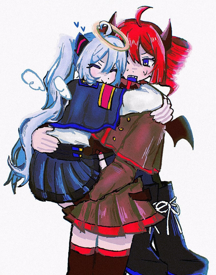 最最最最最讨厌你、UTAU、VOCALOID 2名女孩 黑角 黑色过膝袜 黑色翅膀 携带