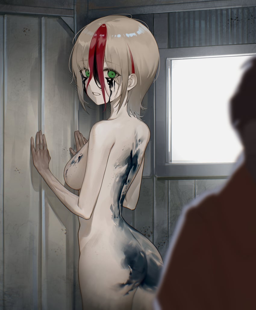SCP基金会、SCP-173 1名男孩 1名女孩 屁股 金发 血