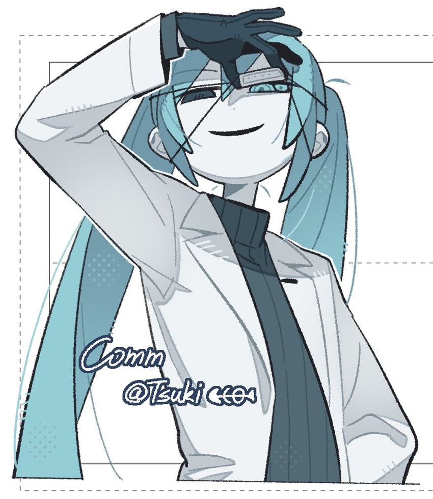 gifted (vocaloid)、VOCALOID、初音未来 1名女孩 黑色手套 黑色毛衣 外套 额外的瞳孔