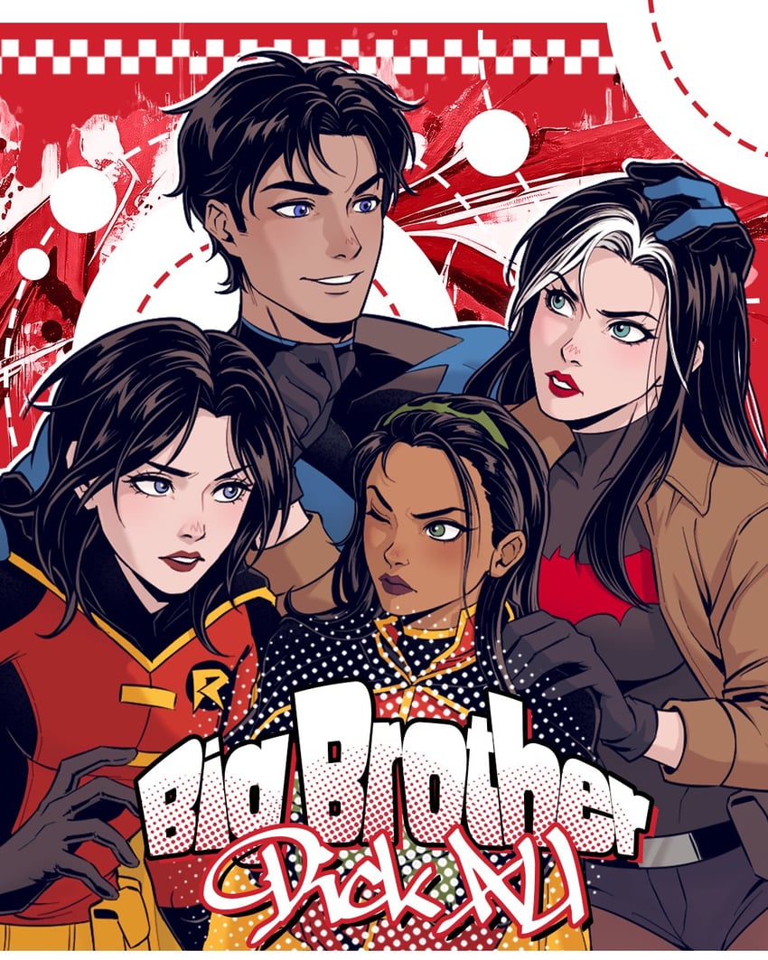 蝙蝠侠系列、DC漫画、红头罩与法外者 蝙蝠侠标志 黑色连体衣 黑发 蓝眼 紧身连体衣